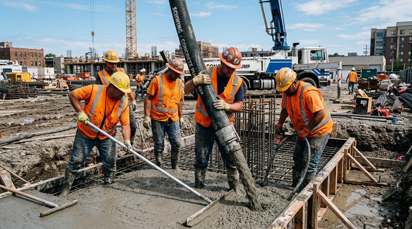 Specialized Concrete Placement for Difficult Access and High Volume Pours
